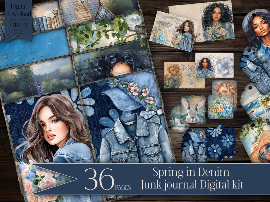 Spring Junk Journal Kit Printable Digital Paper Vintage Junkjournal Kit ...
