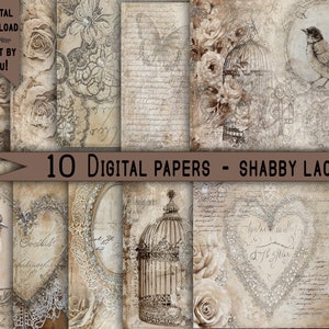 Digital Paper Pack Digital download Scrapbook Paper Kit Collage Sheet Vintage Ephemera flowers Printable junk journal Print Floral Paper