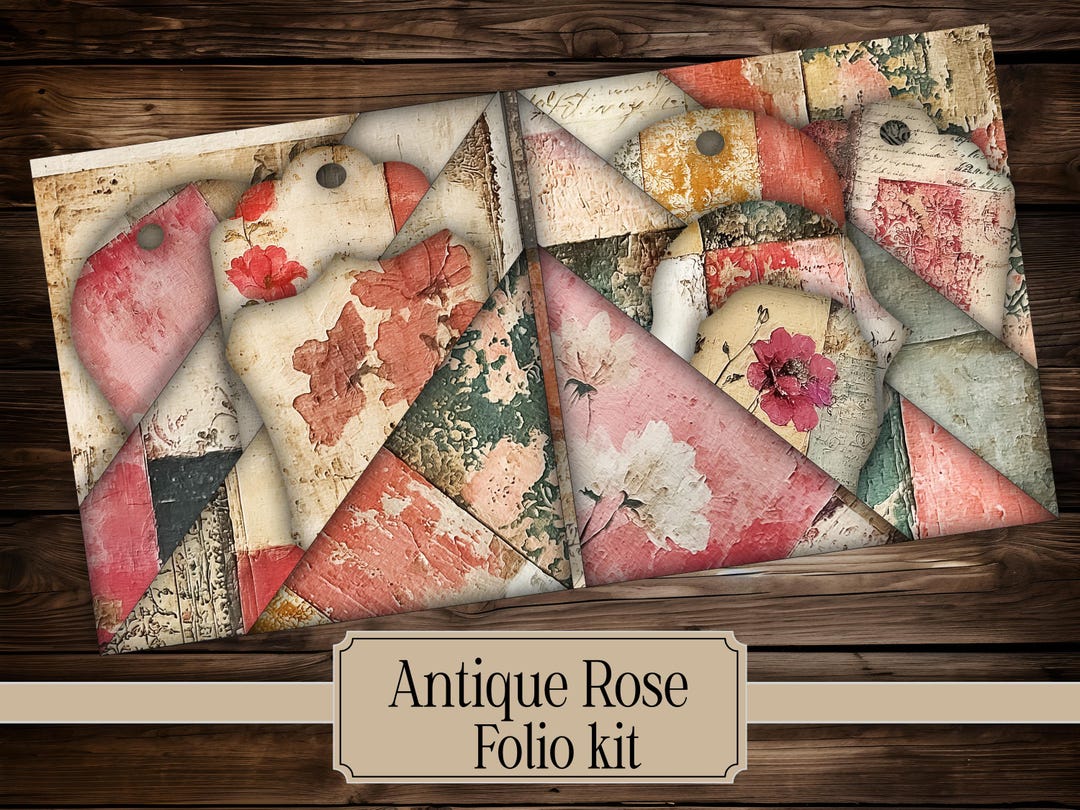 Antique Rose Junk Journal Kit Vintage Floral Ephemera Printable ...