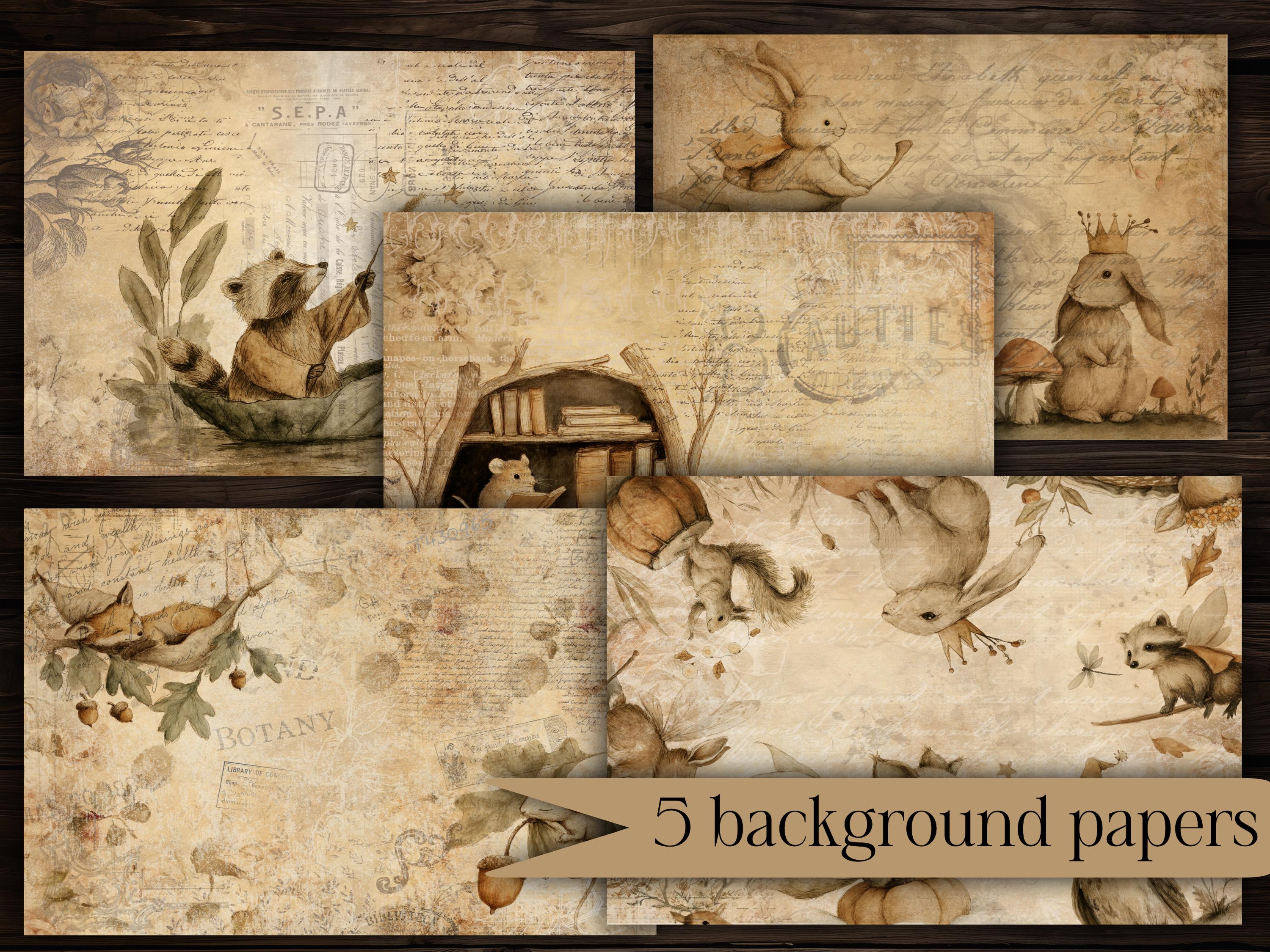 Woodland Junk Journal Kit Printable Pastel Digital Paper Ephemera ...