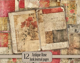 Junk Journal page Vintage craft paper pack Digital Download Mixed Media Supply junkjournal kit Scrapbook Ephemera collage print DIY Texture