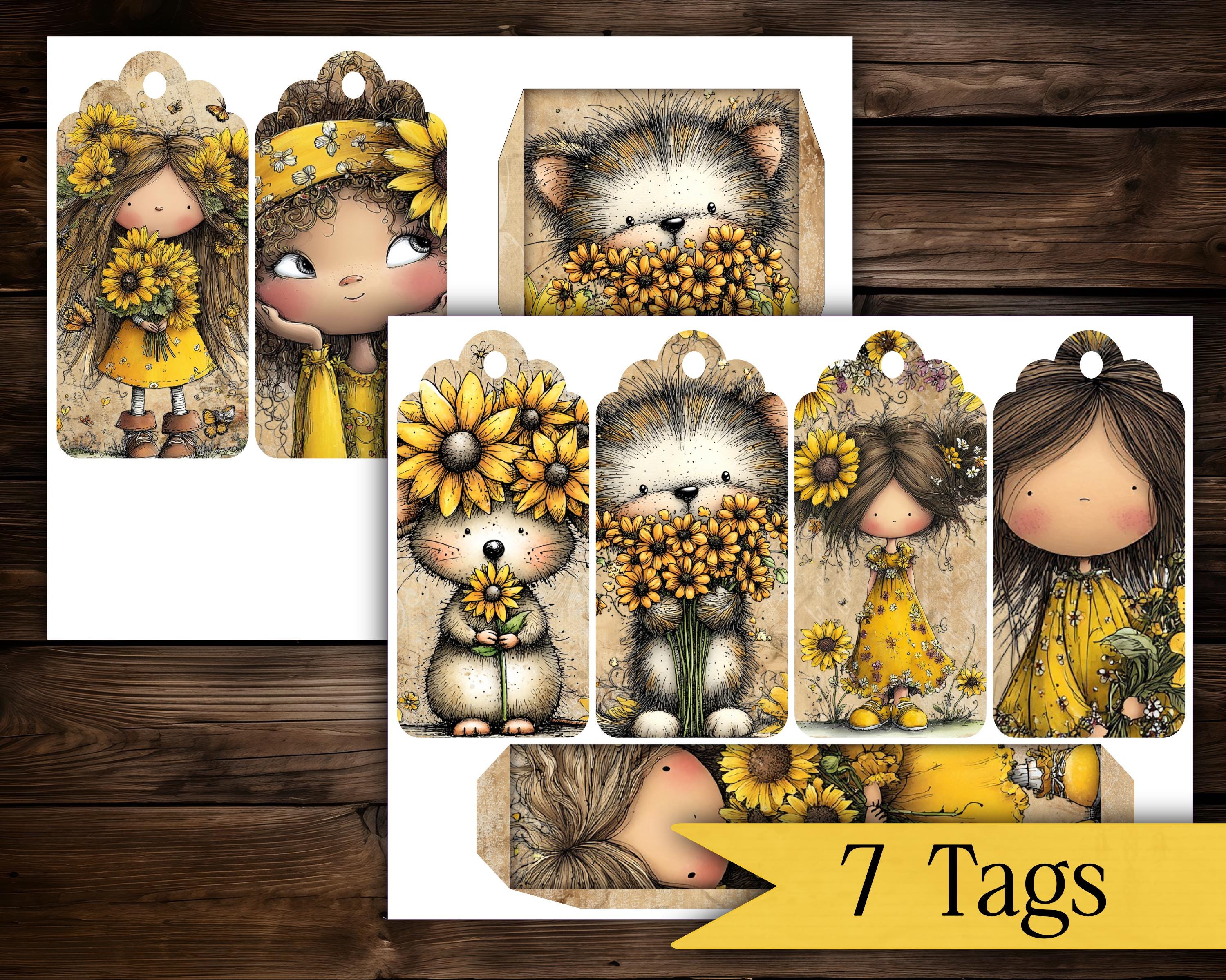 Sunflower Junk Journal Kit Printable | Spring Folio Kit | Yellow Floral ...