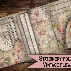 Digitale download briefpapier bloemen papier ambachtelijke kit voor penvriend vintage scrapbooking aanbod brief schrijven diy dagboek afdrukken kaarten maken