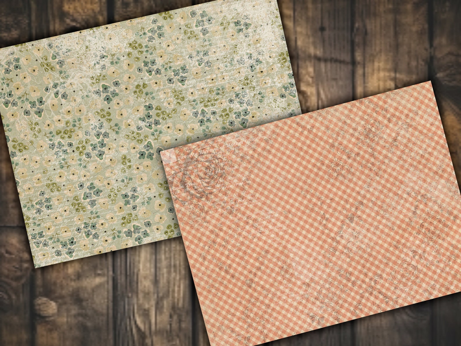 Boho Digital Paper Pack Shabby Chik Junk Journal Scrapbook Kit Collage ...