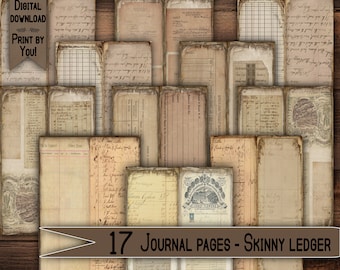 Collage Strips, Printable Vintage Ephemera, Junk Journal Kit, DIGITAL ...