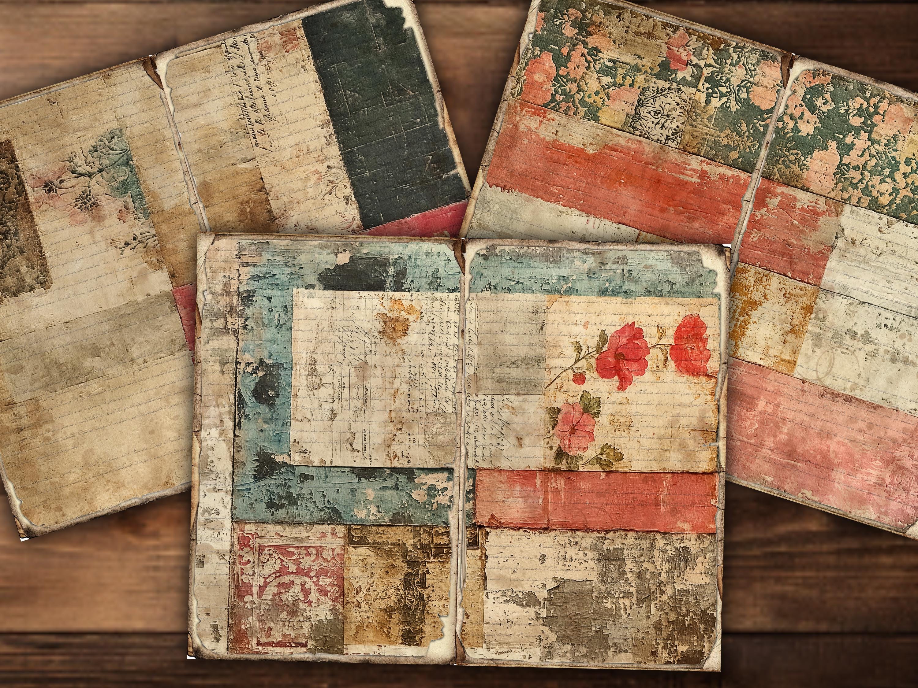 Junk Journal Page Vintage Craft Paper Pack Digital Download Mixed Media ...