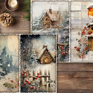 Christmas Junk Journal Pages Digital Scrapbook Paper Kit Collage Sheet ...