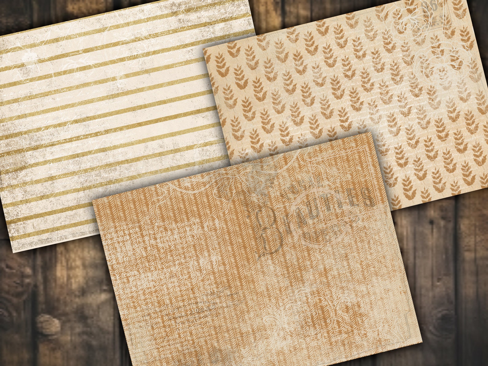 Boho Digital Paper Pack Shabby Chik Junk Journal Scrapbook Kit Collage ...