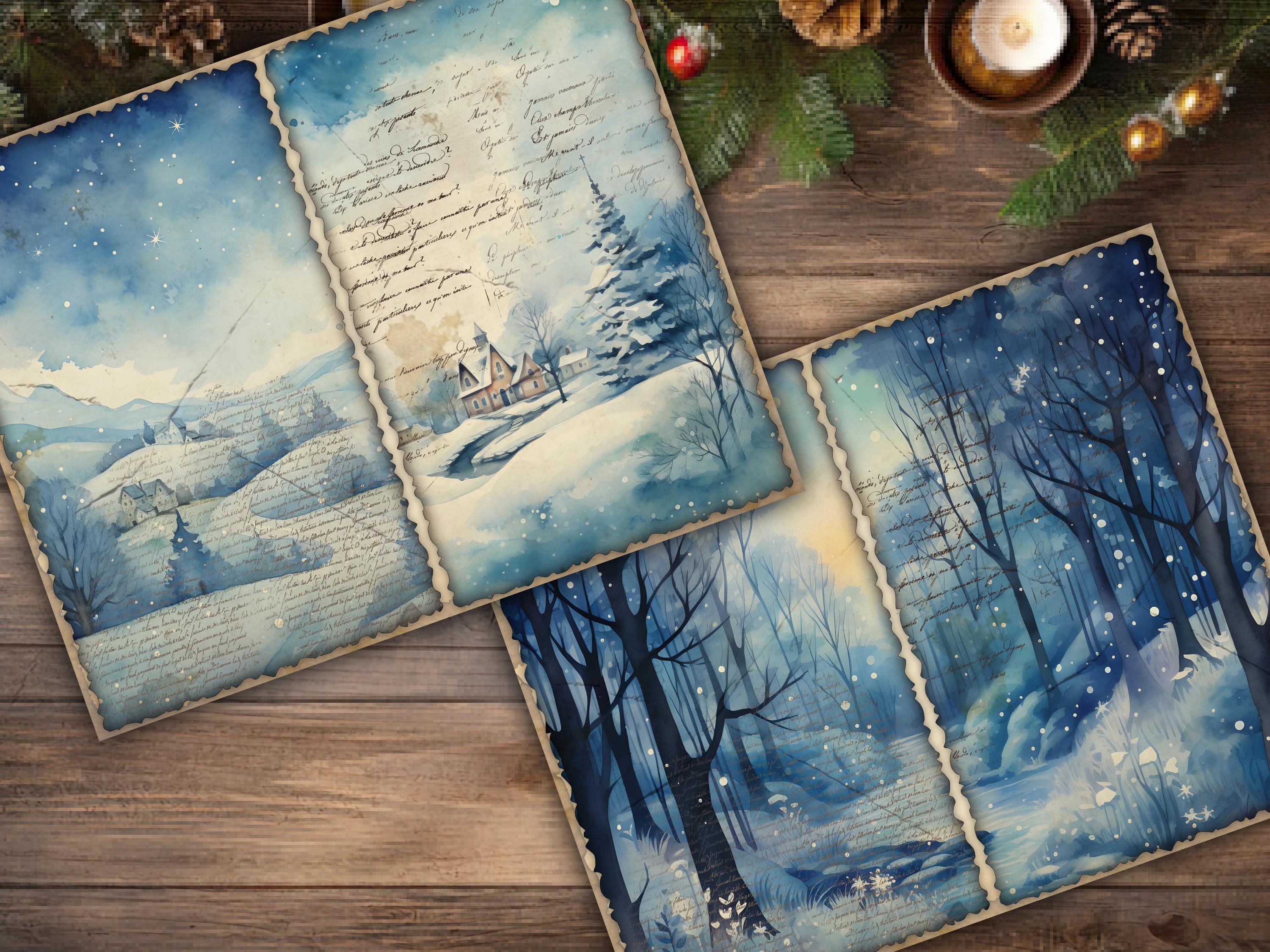 Christmas Junk Journal Pages Digital Scrapbook Paper Kit Collage Sheet ...