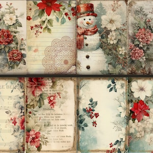 Christmas Junk Journal Pages Digital Scrapbook Paper Kit Collage Sheet ...