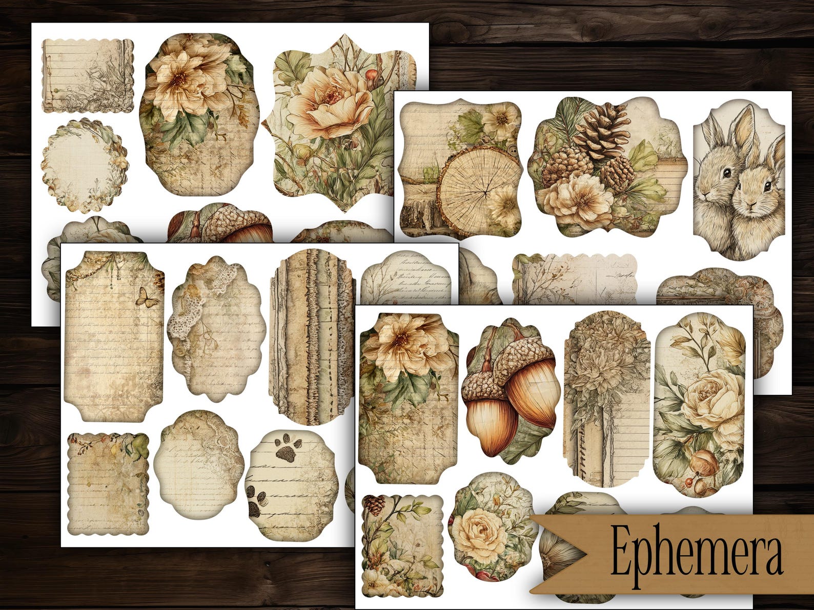 Woodland Junk Journal Kit Printable Woodland Ephemera Pack Forest ...