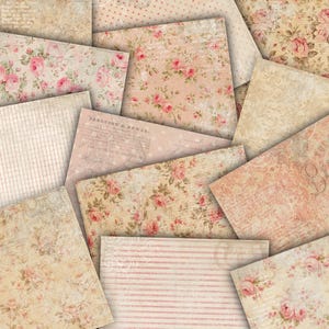 Digital Paper Pack Shabby Chik Junk Journal Scrapbook Kit Collage Sheet ...