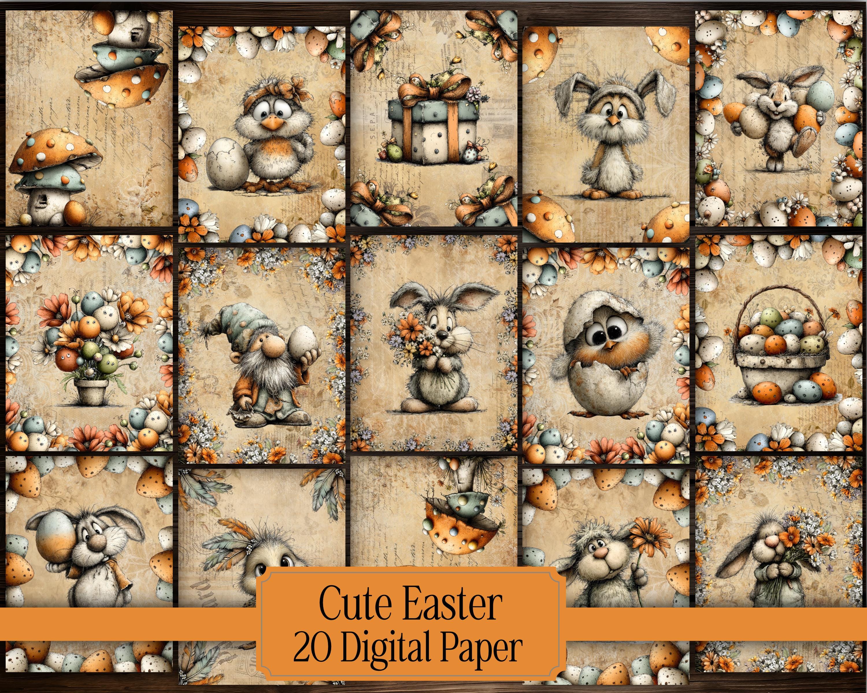 Cute Easter Digital Paper | Easter Animals Scrapbook Paper | Spring ...