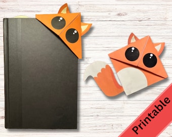 Fox Corner Bookmark, DIY Craft (Printable)