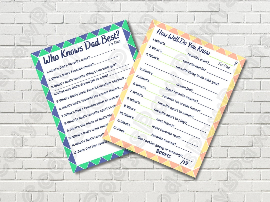 Who's Knows Dad Best, How Well Does Dad Know His Kids, Fun Games for ...