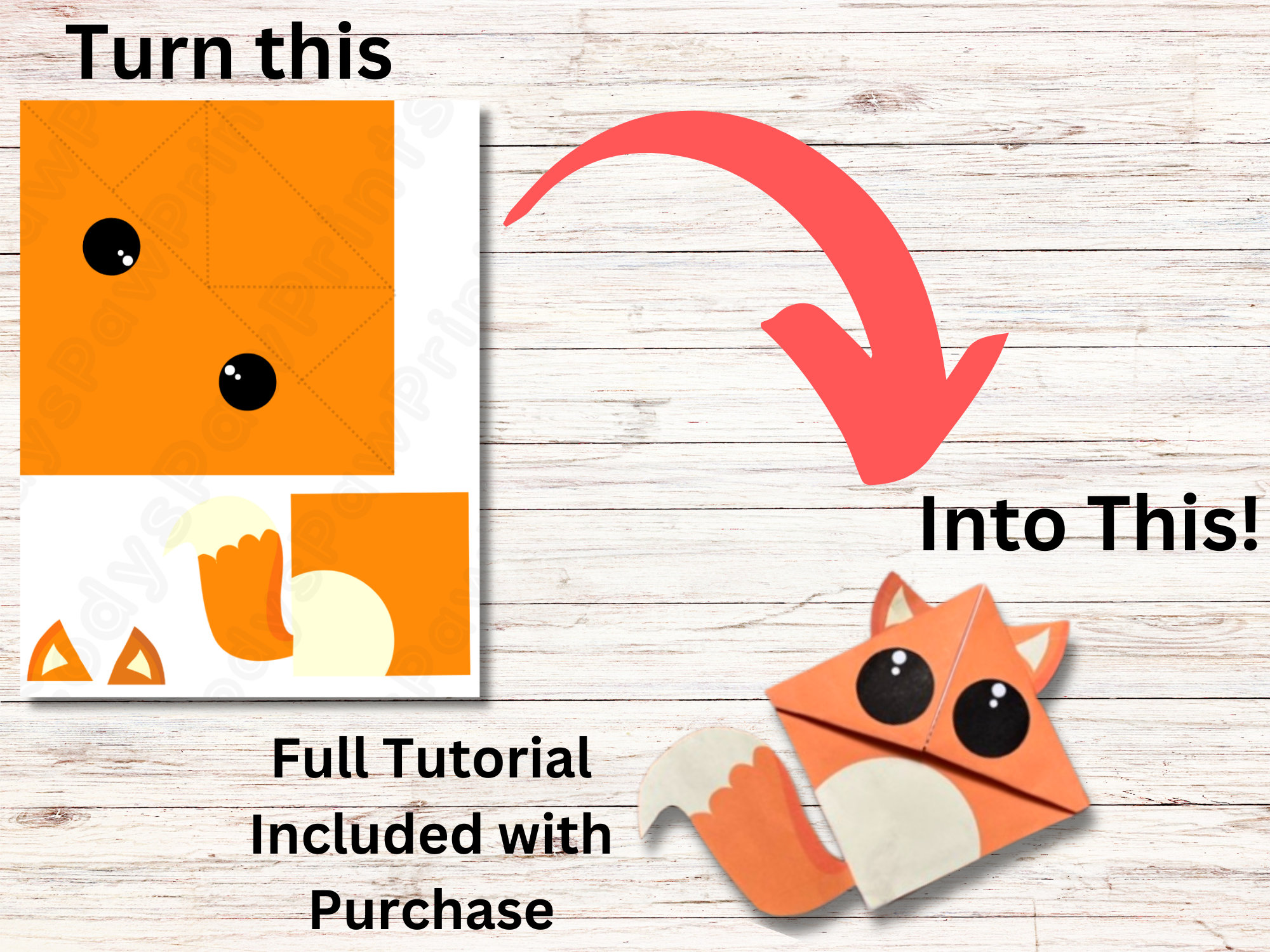 Fox Corner Bookmark, DIY Craft (printable) - Etsy