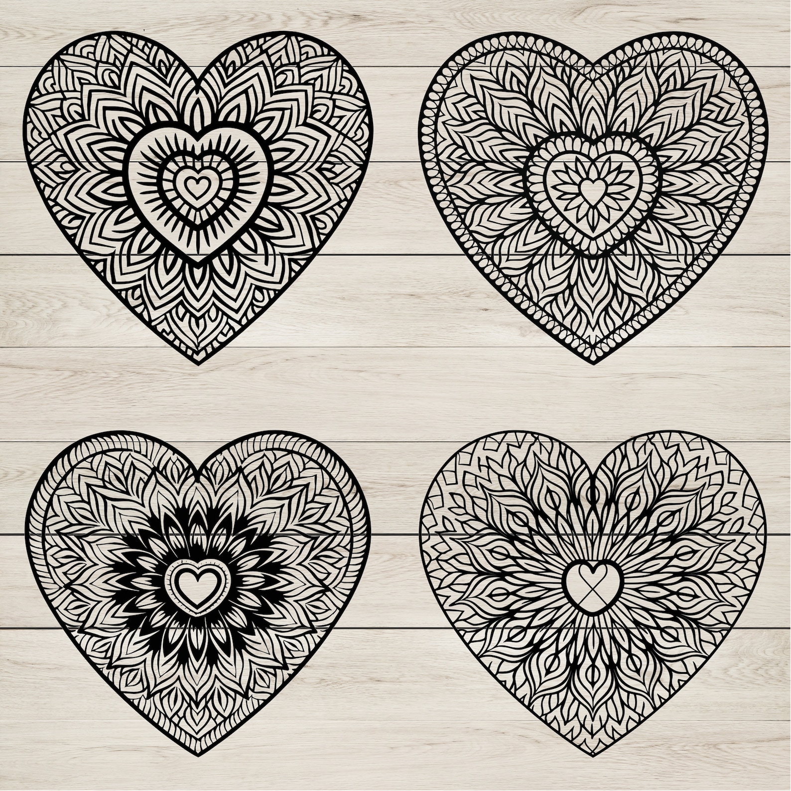 Heart Mandala SVG Bundle: Love Designs, Cricut Cut Files (230 Files) - Etsy