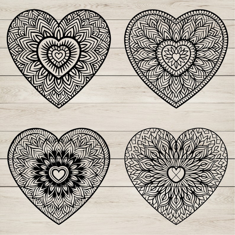 Heart Mandala SVG Bundle: Love Designs, Cricut Cut Files (230 Files) - Etsy