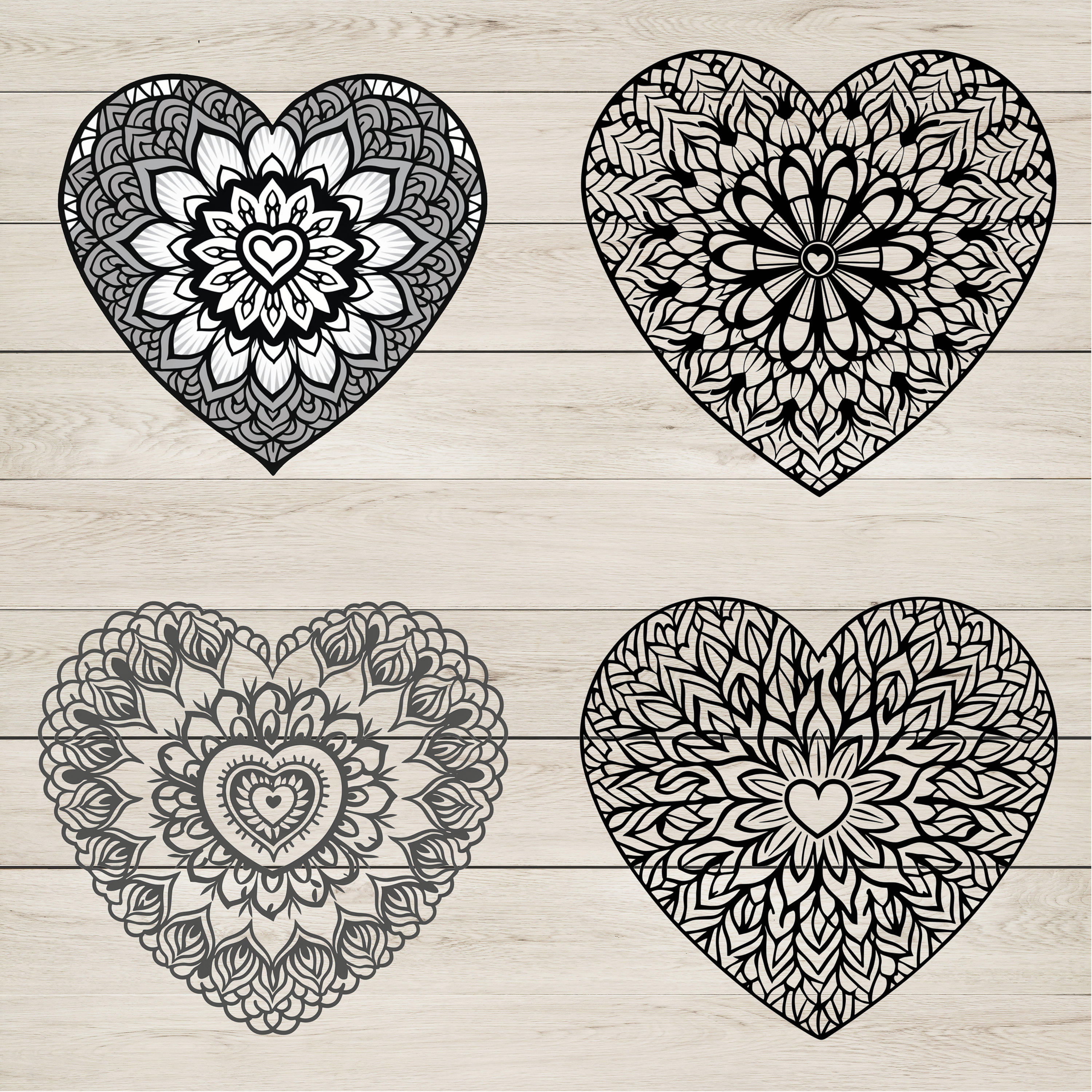 Heart Mandala SVG Bundle: Love Designs, Cricut Cut Files (230 Files) - Etsy