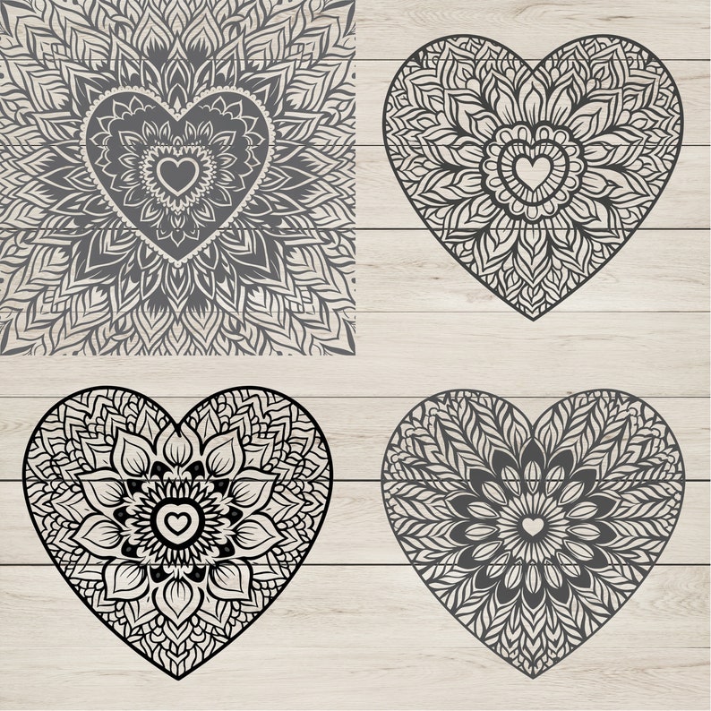 Heart Mandala SVG Bundle: Love Designs, Cricut Cut Files (230 Files) - Etsy