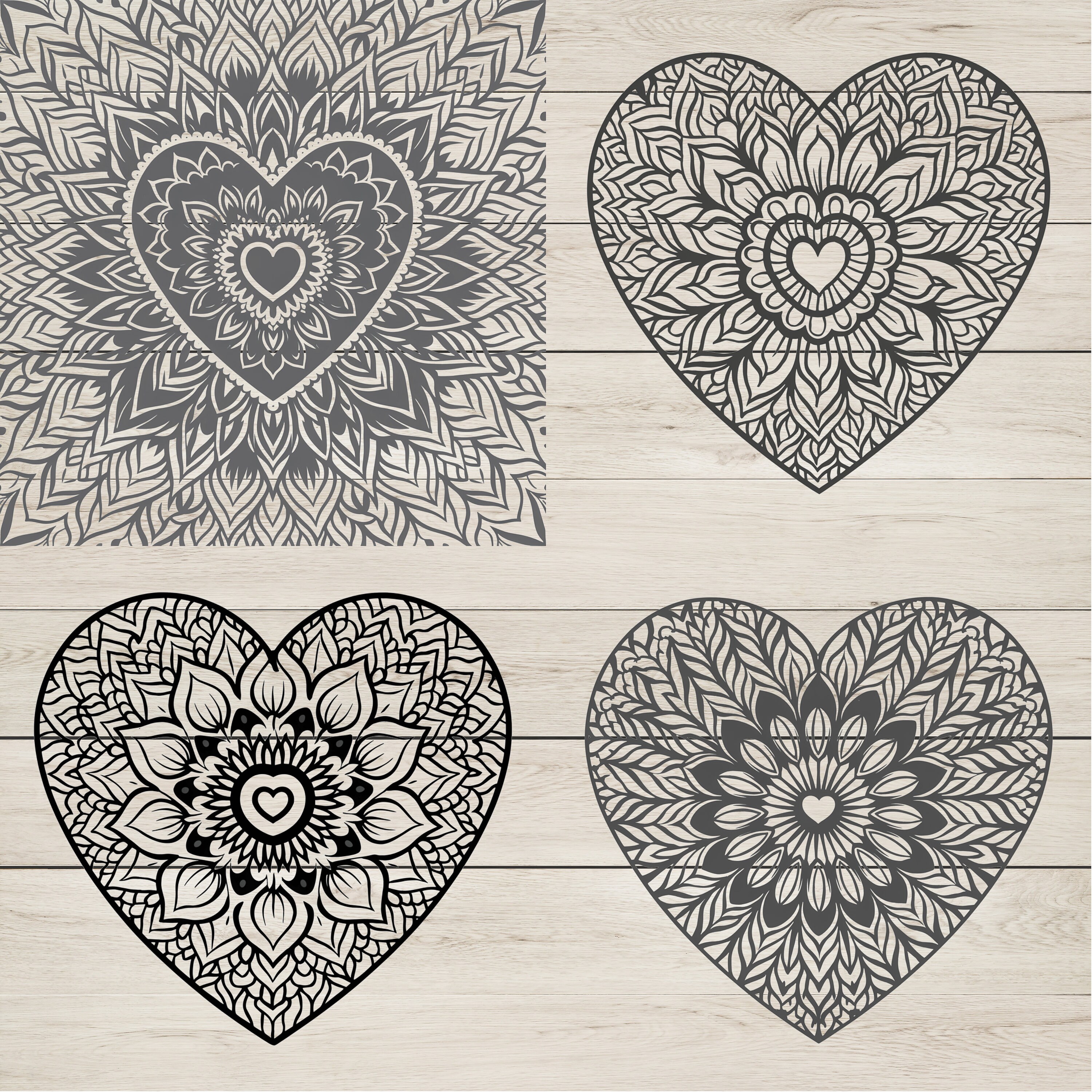 Heart Mandala SVG Bundle: Love Designs, Cricut Cut Files (230 Files) - Etsy