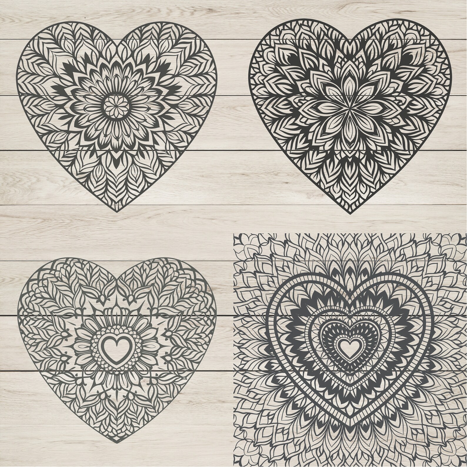 Heart Mandala SVG Bundle: Love Designs, Cricut Cut Files (230 Files) - Etsy