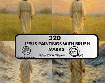 Lot d'art mural Jésus-Christ, peintures de scènes bibliques, décoration inspirée de la foi (téléchargement numérique)