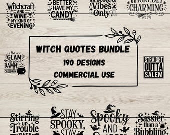 Lot de citations de sorcières SVG : dessins sarcastiques célestes (Cricut et silhouette)