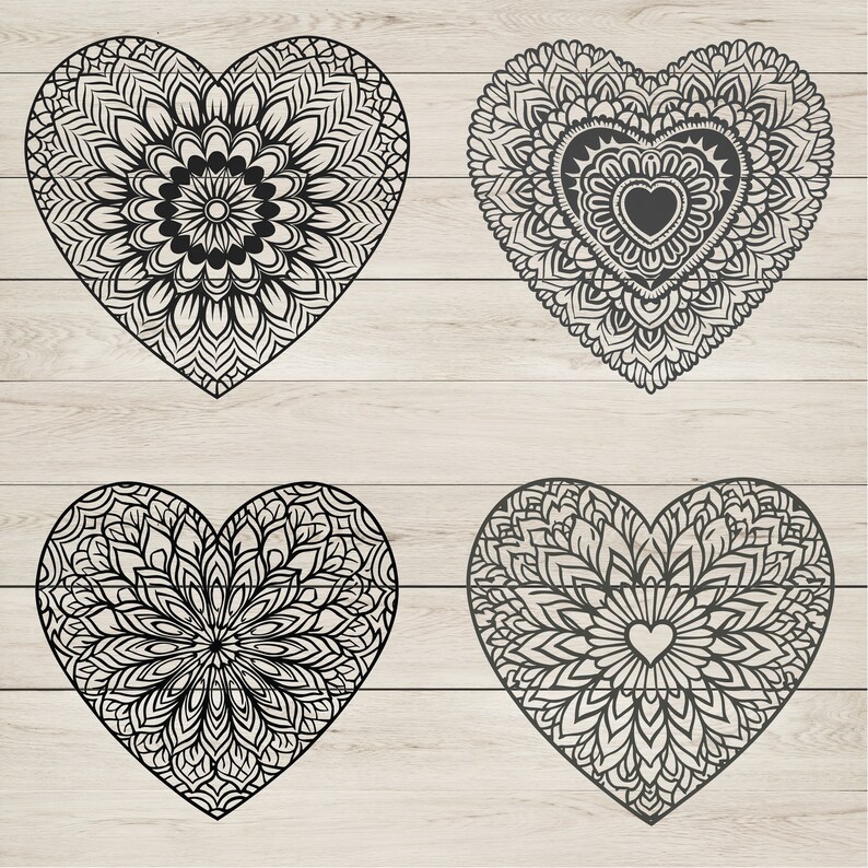 Heart Mandala SVG Bundle: Love Designs, Cricut Cut Files (230 Files) - Etsy