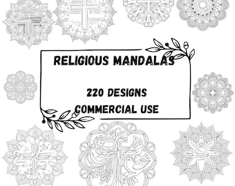 Ensemble de mandala religieux SVG PNG : fichiers de coupe chrétiens et spirituels