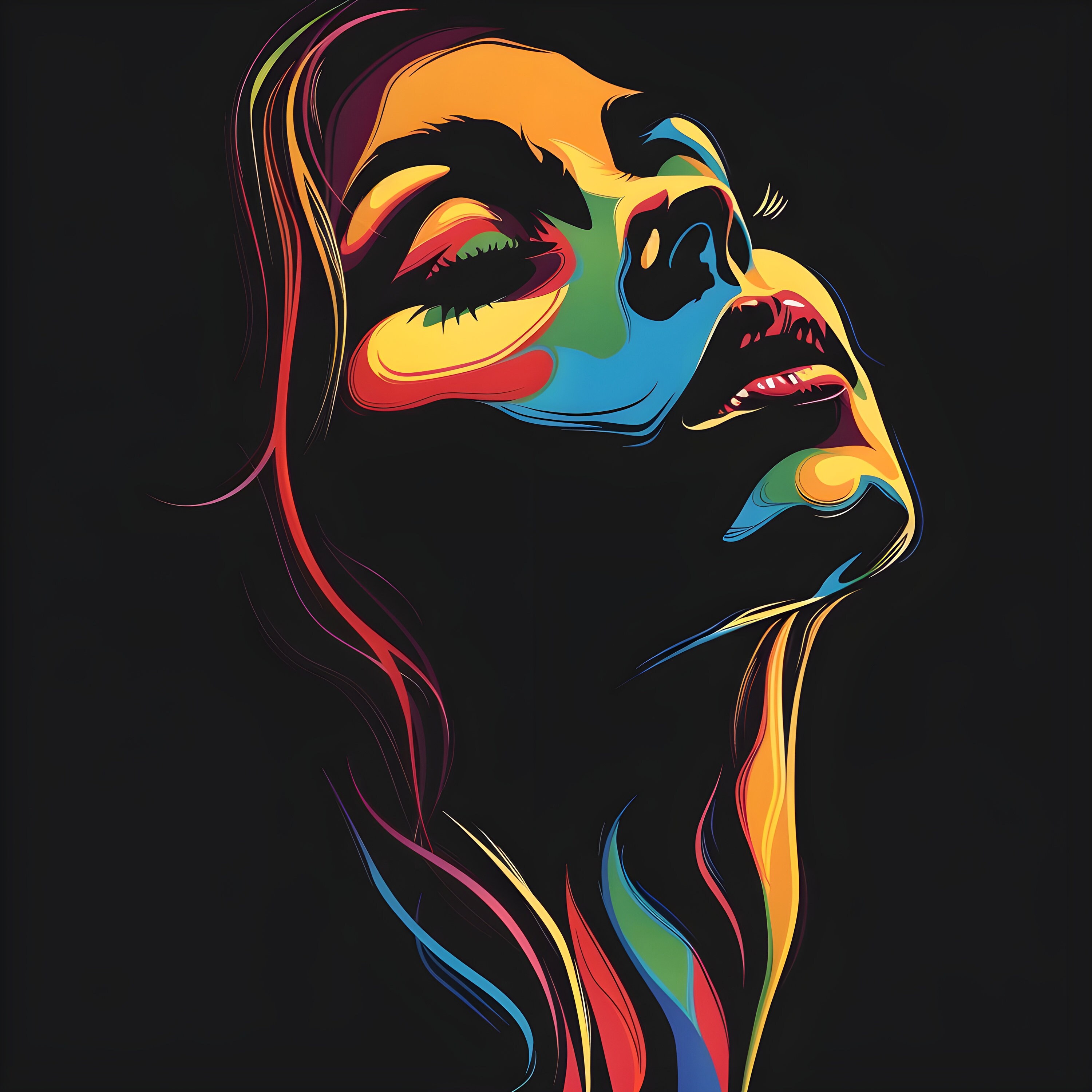 カラフルな抽象的な女性アート：多様な女性の肖像画（PNG SVG） - Etsy