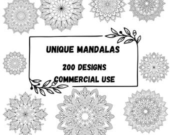 Lot de 200 mandalas SVG PNG : géométrique, fichiers de coupe bohème