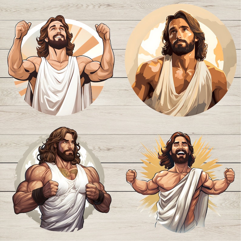 Buff Jesus Clipart: 200 PNG & SVG Designs (commercial Use) - Etsy