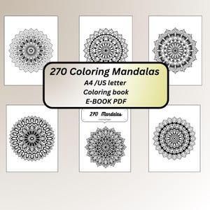 270 Basic Mandala Patterns to Practice in PDF for Practice and Art Therapy | Instant Digital download in A4 and Us Letter size