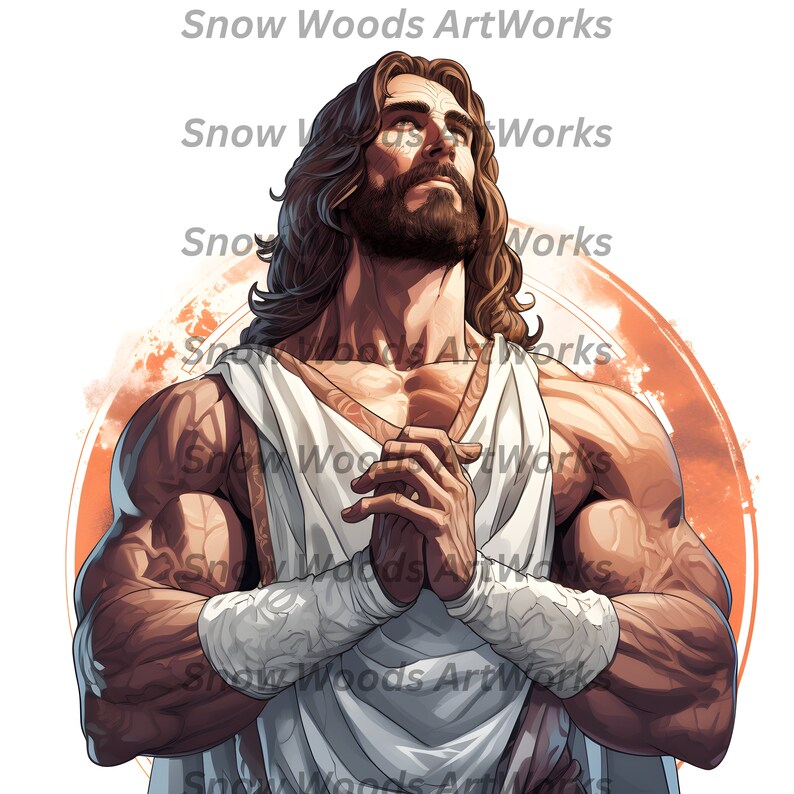Muscular Jesus Clipart Bundle: 1000 PNG & SVG Bible Art (digital ...