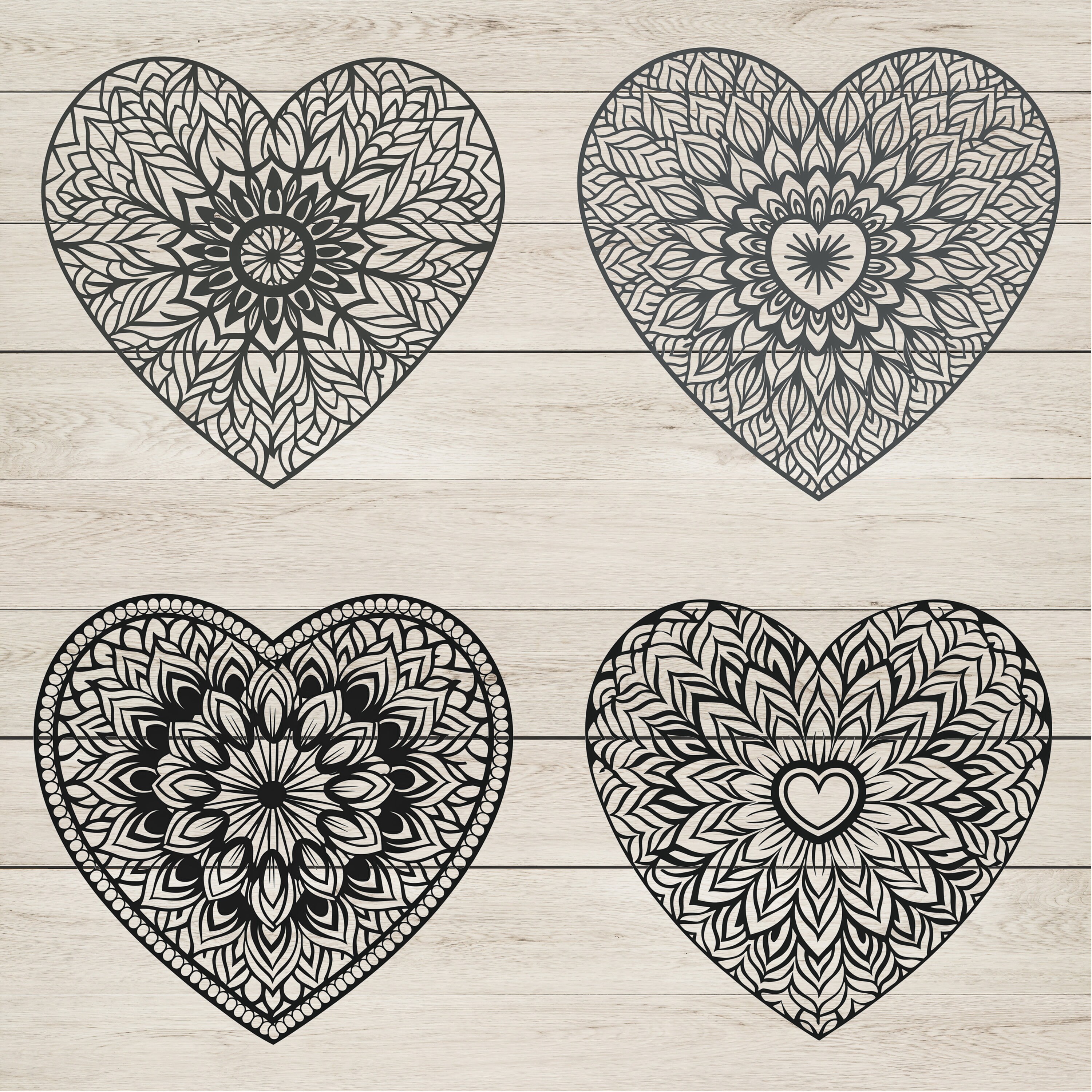 Heart Mandala SVG Bundle: Love Designs, Cricut Cut Files (230 Files) - Etsy
