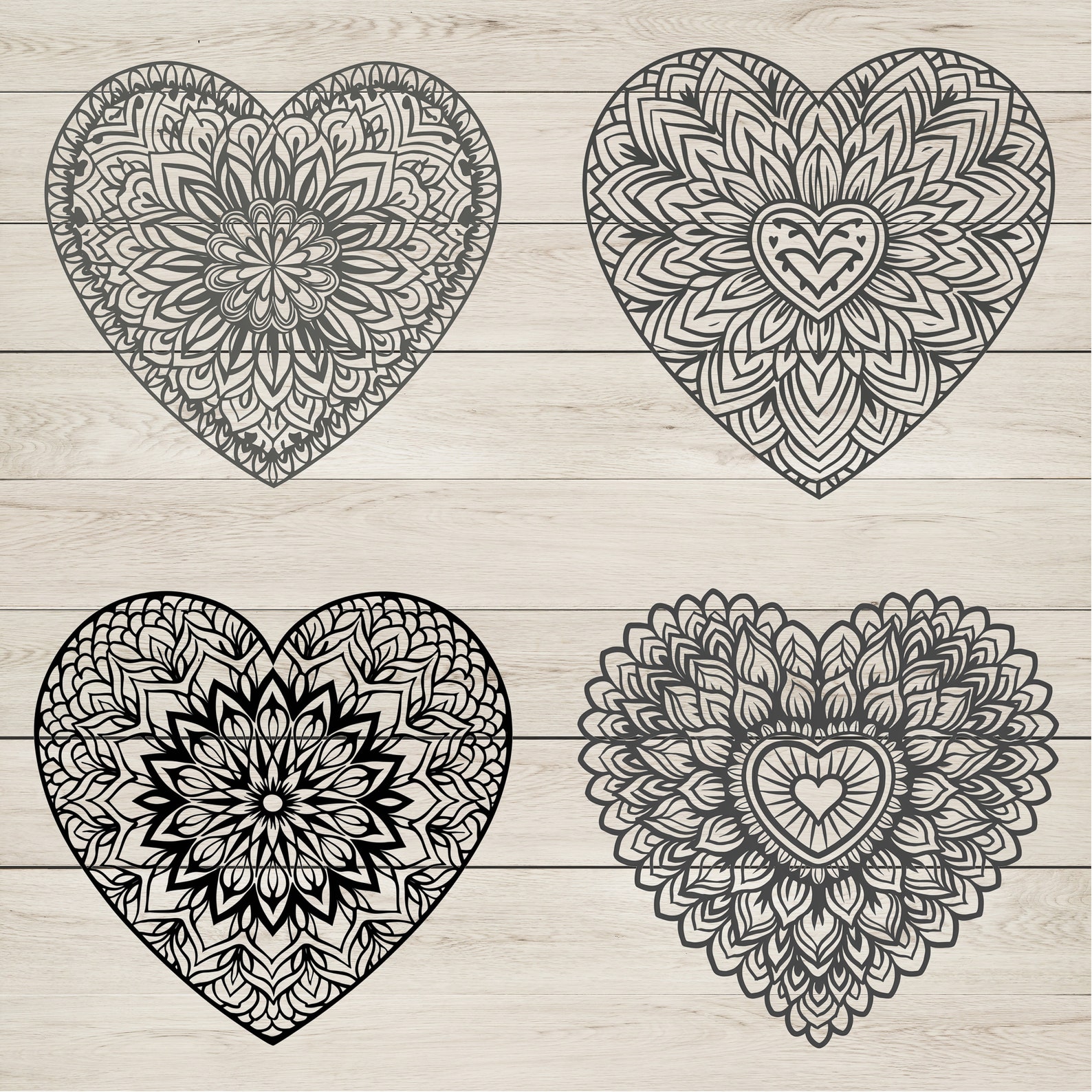 Heart Mandala SVG Bundle: Love Designs, Cricut Cut Files (230 Files) - Etsy