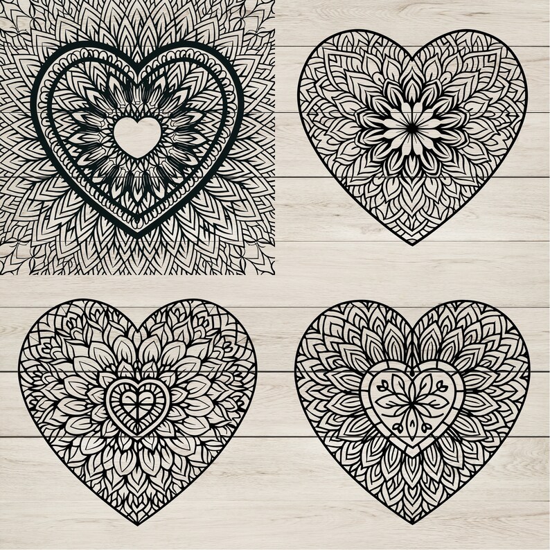 Heart Mandala SVG Bundle: Love Designs, Cricut Cut Files (230 Files) - Etsy