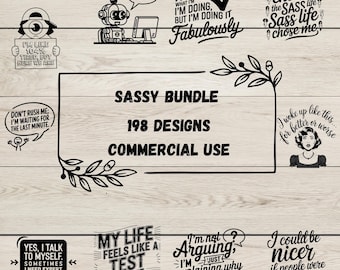 Sarcastic SVG Bundle: Funny Sassy Quotes (PNG, SVG)