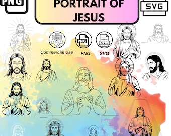 Lot de dessins au trait Jésus-Christ : dessins catholiques chrétiens (PNG, fichiers vectoriels)