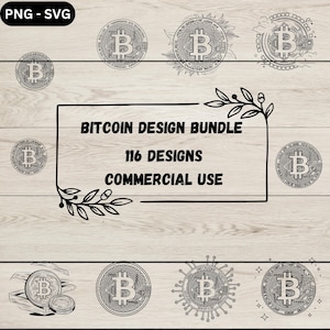 Bitcoin SVG Bundle | 116 PNG Designs | Bitcoin Clipart for Cricut and Silhouette | Blockchain Vector Art | Crypto Logos and Icons Cut Files