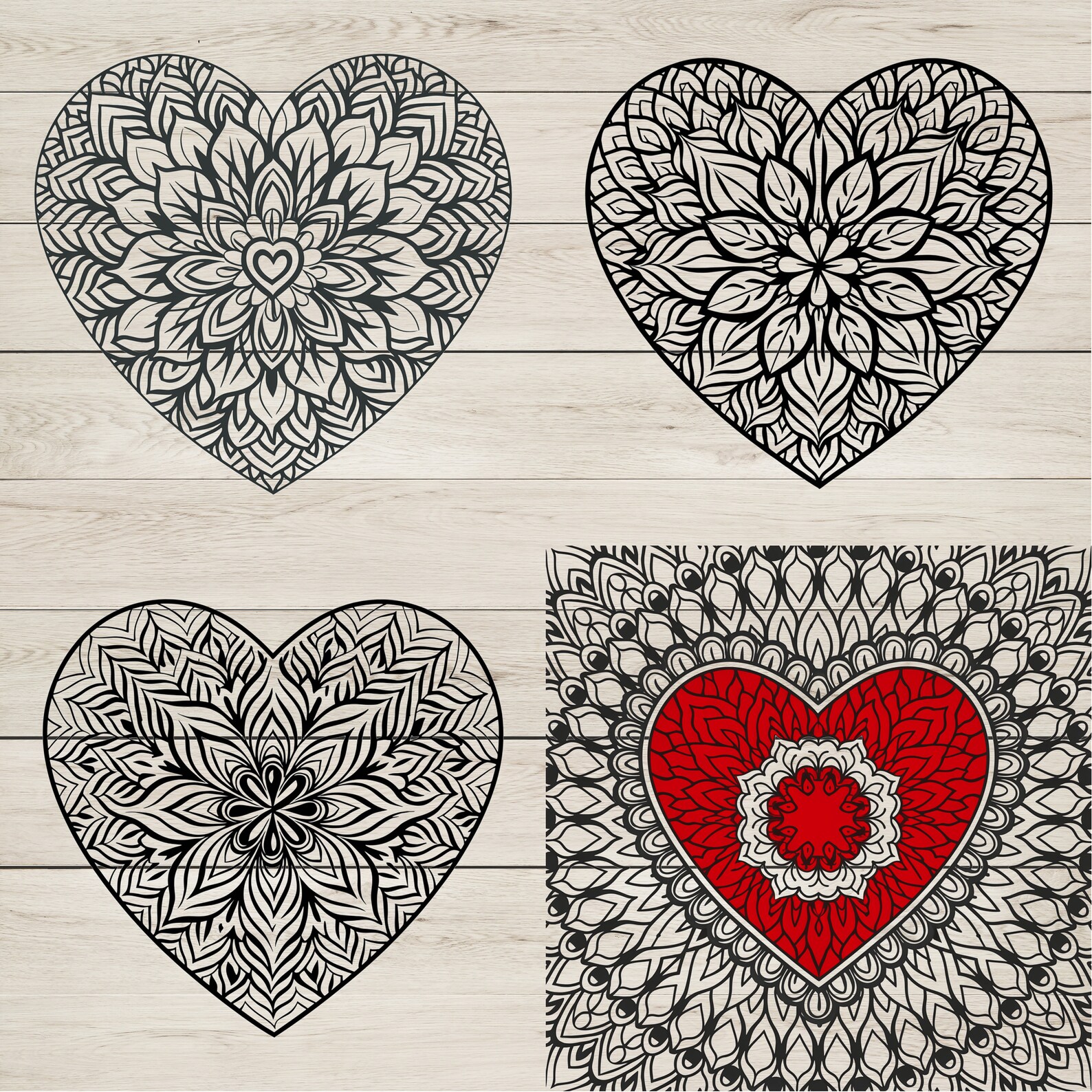Heart Mandala SVG Bundle: Love Designs, Cricut Cut Files (230 Files) - Etsy