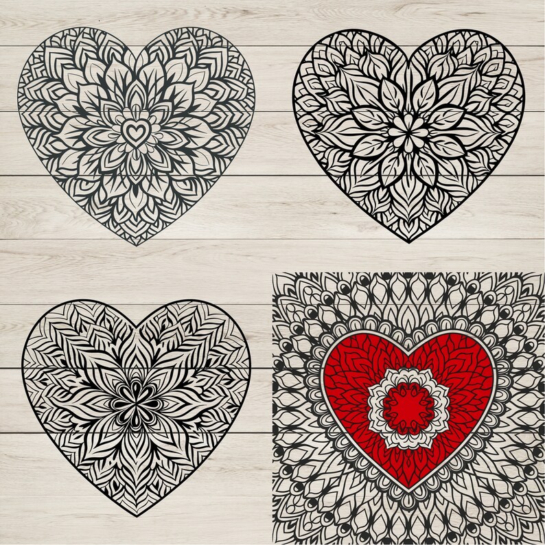 Heart Mandala SVG Bundle: Love Designs, Cricut Cut Files (230 Files) - Etsy