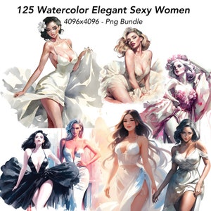 Aquarell Frau Clipart, elegante Sexy Frauen, Mode Mädchen Clipart, Mode-Illustration, schönes Mädchen Png, kommerzielle Nutzung, digitale Dateien