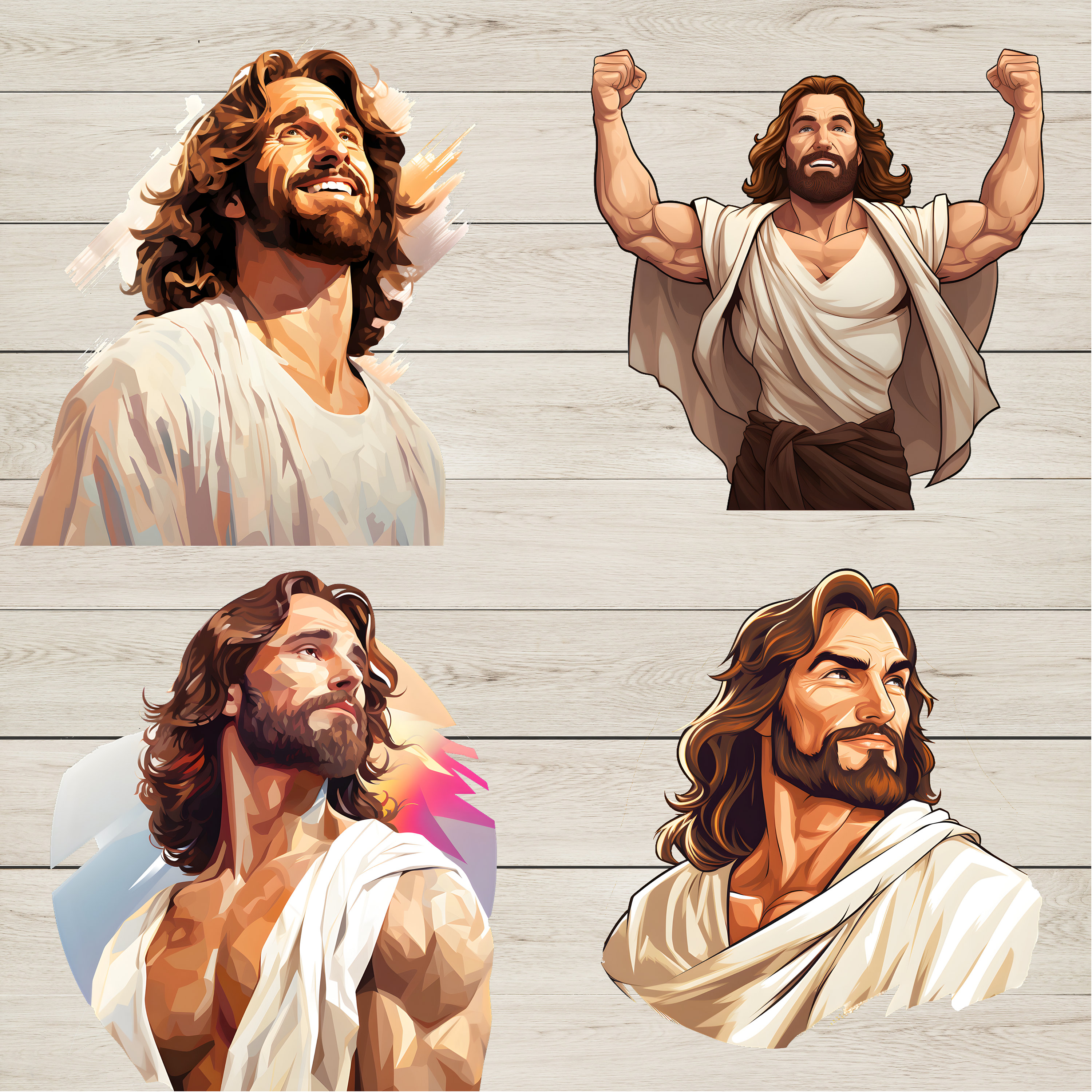 Muscle Jesus Clipart: 200 PNG & SVG Christian Art (digital Download) - Etsy