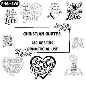 Christian SVG PNG Bundle, Christian Svg, Png religieux, Svg chrétien, Jésus Svg, Svg de verset de la Bible, foi Svg, fichiers Svg chrétiens