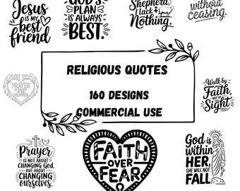 Ensemble de 160 PNG rétro chrétiens : versets de la Bible, citations de Jésus (téléchargement numérique)