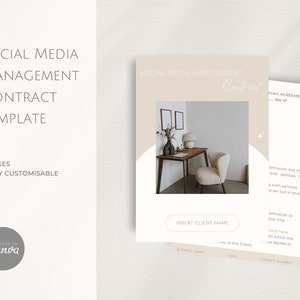 Social Media Management Contract | Freelance Contract | Contract Template | Social Media Management Agreement
