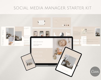 Social Media-Manager Starter Kit | Social Media-Manager Bundle | Social Media-Manager Vorlage | Canva Templates | Marketing Vorlagen