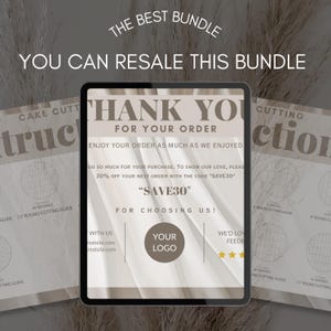 Cake Cutting Set I Editable Canva Template I Cake Care Card| Care Instructions| Thank You Cards| Cake Cutting Guide| Bakery Care Card